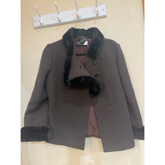 Saks 5th Avenue vintage brown coat women's small - Picture 3 of 13